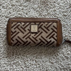 Tignanello Geometric Brown and Cream Wallet